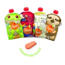 Gourdes compote réutilisables x4 - Amazonie